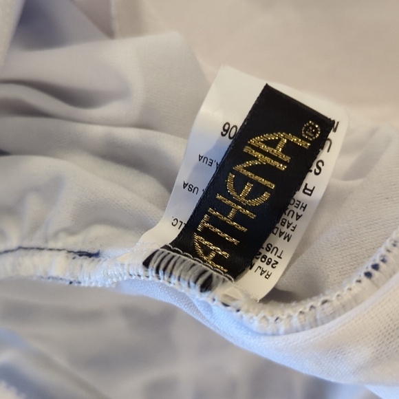 Athena Women's Coastal Geo Print One Piece Swimsuit Blue White NWOT Size 10 - Picture 9 of 16